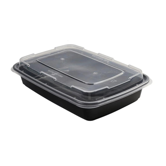 150x Maaltijdbak PP 940ml met Deksel – Zwart | Stevig en Herbruikbaar (Set)