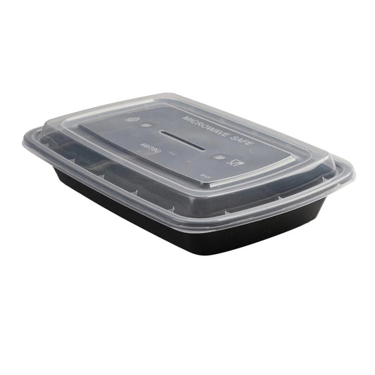 150x Maaltijdbak PP 780ml met Deksel – Zwart | Stevig en Herbruikbaar (Set)