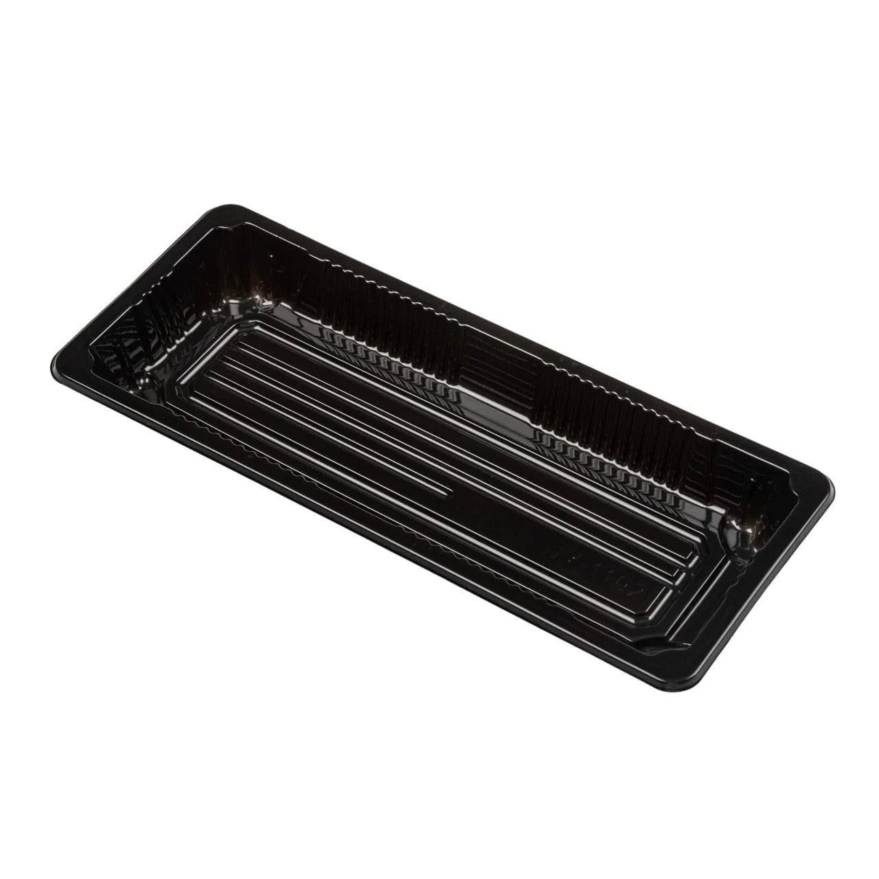 400x Sushi Tray + Deksel 220x90x20mm – Zwart