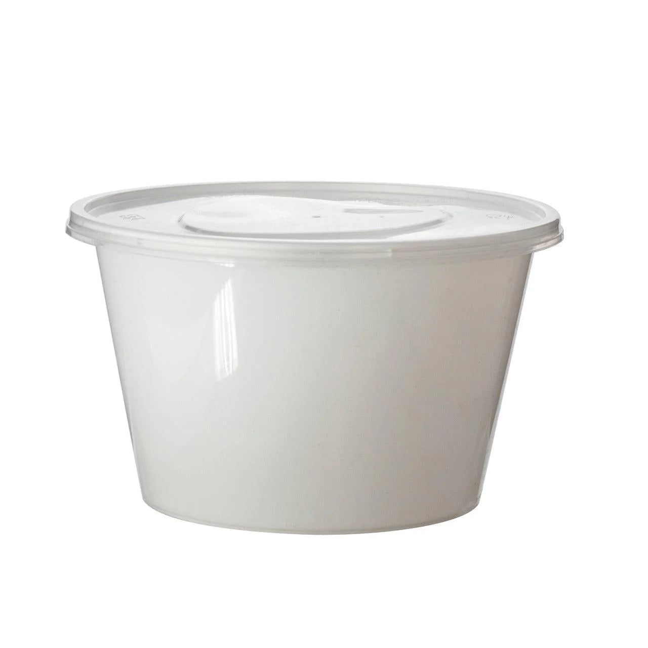 300x Asian Soep- of Pokébowl + Deksel – 1000 ml 32oz – Wit – Herbruikbaar PP  Ø148mm
