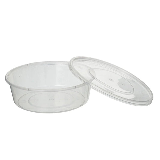 450x Asian Soep- of Pokébowl + Deksel  300 ml 10oz Transparant Herbruikbaar PP