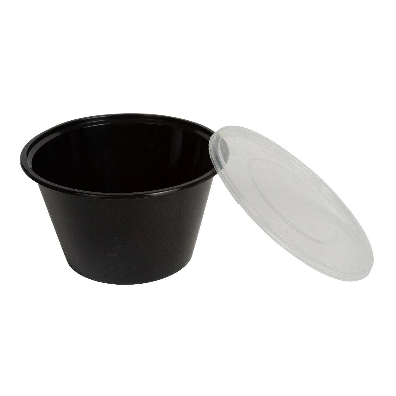 300x Asian Soep of Poke Bowl + deksel 1000ml Zwart Herbruikbaar PP