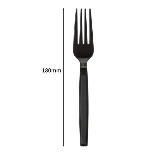 Vorken reusable herbruikbaar zwart bestek PS 180mm a 2000 stuks
