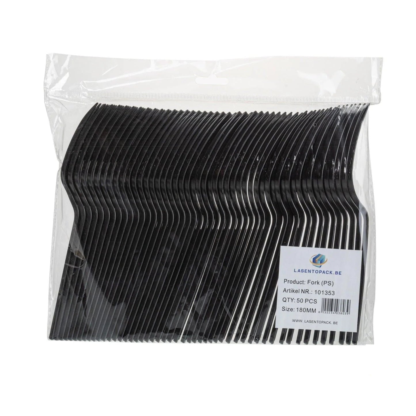 Vorken reusable herbruikbaar zwart bestek PS 180mm a 2000 stuks