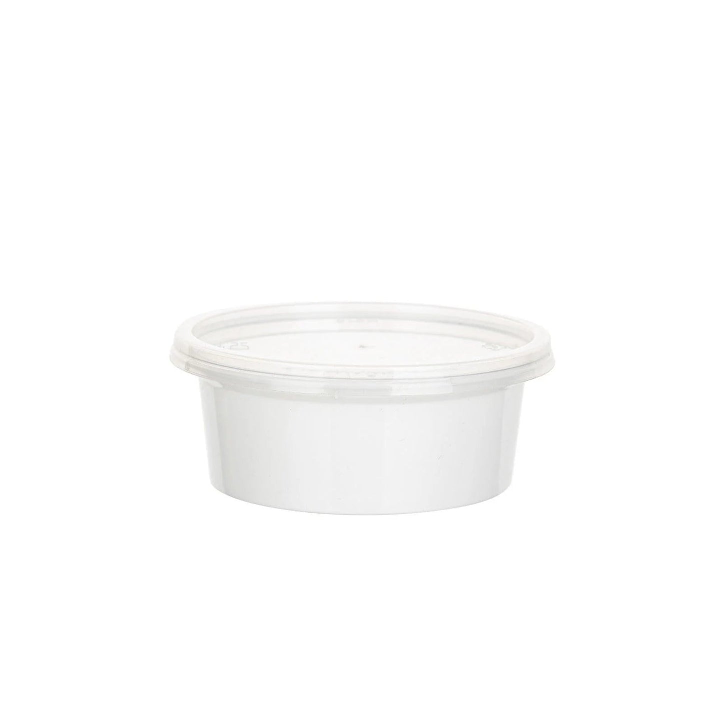 1000x PP Sauscup  50/60cc  2 oz Wit Ø74mm inclusief deksel