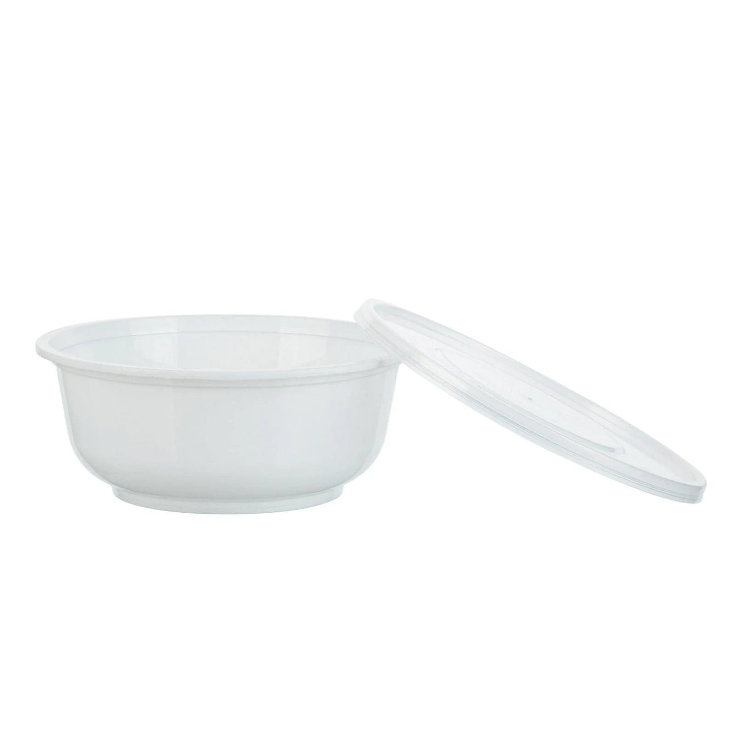 450x Asian Soep- of Pokébowl + Deksel – 360 ml (12 oz) – Wit – Herbruikbaar PP Ø120 mm