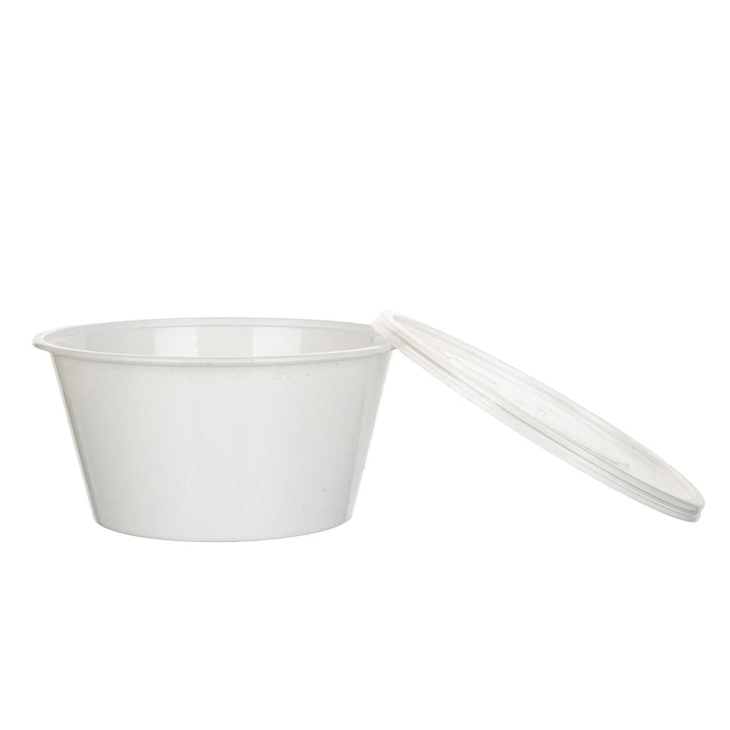 300x Asian Soep- of Pokébowl + Deksel – 840 ml 28oz – Wit – Herbruikbaar PP  Ø149mm