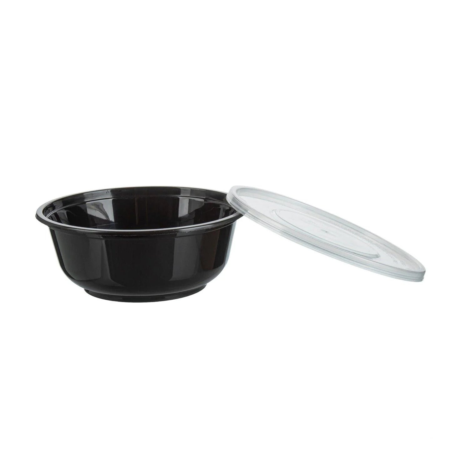 450x Asian Soep- of Pokébowl + Deksel – 360 ml (12 oz) – Zwart – Herbruikbaar PP  Ø120 mm