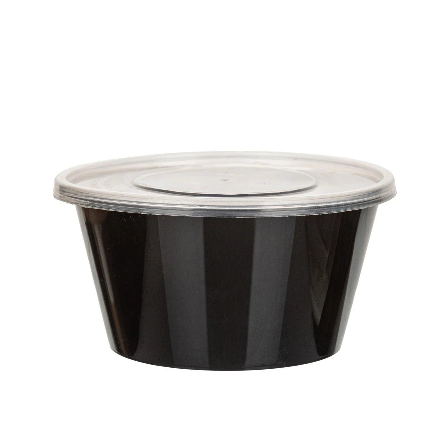 300x Asian Soep- of Pokébowl + Deksel – 840 ml 28oz – Zwart – Herbruikbaar PP  Ø149mm