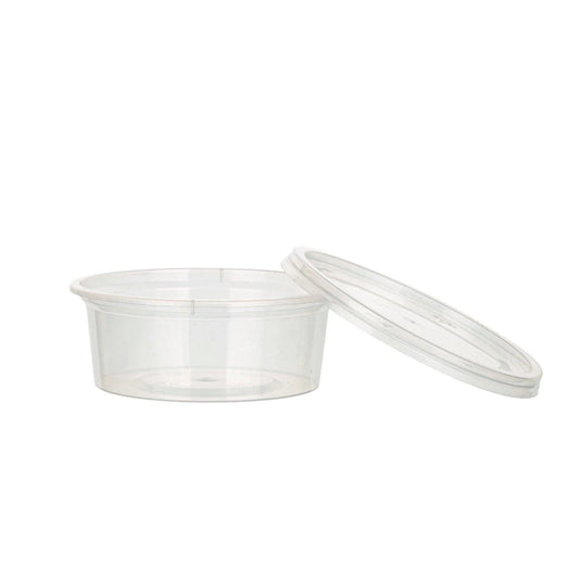 1000x PP Sauscup 50/60cc  2 oz Transparant Ø74mm inclusief deksel