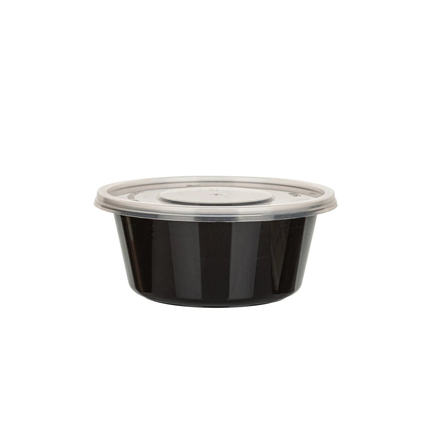 750x Zwarte Sauscup met Transparante Deksel – PP – Ø90mm