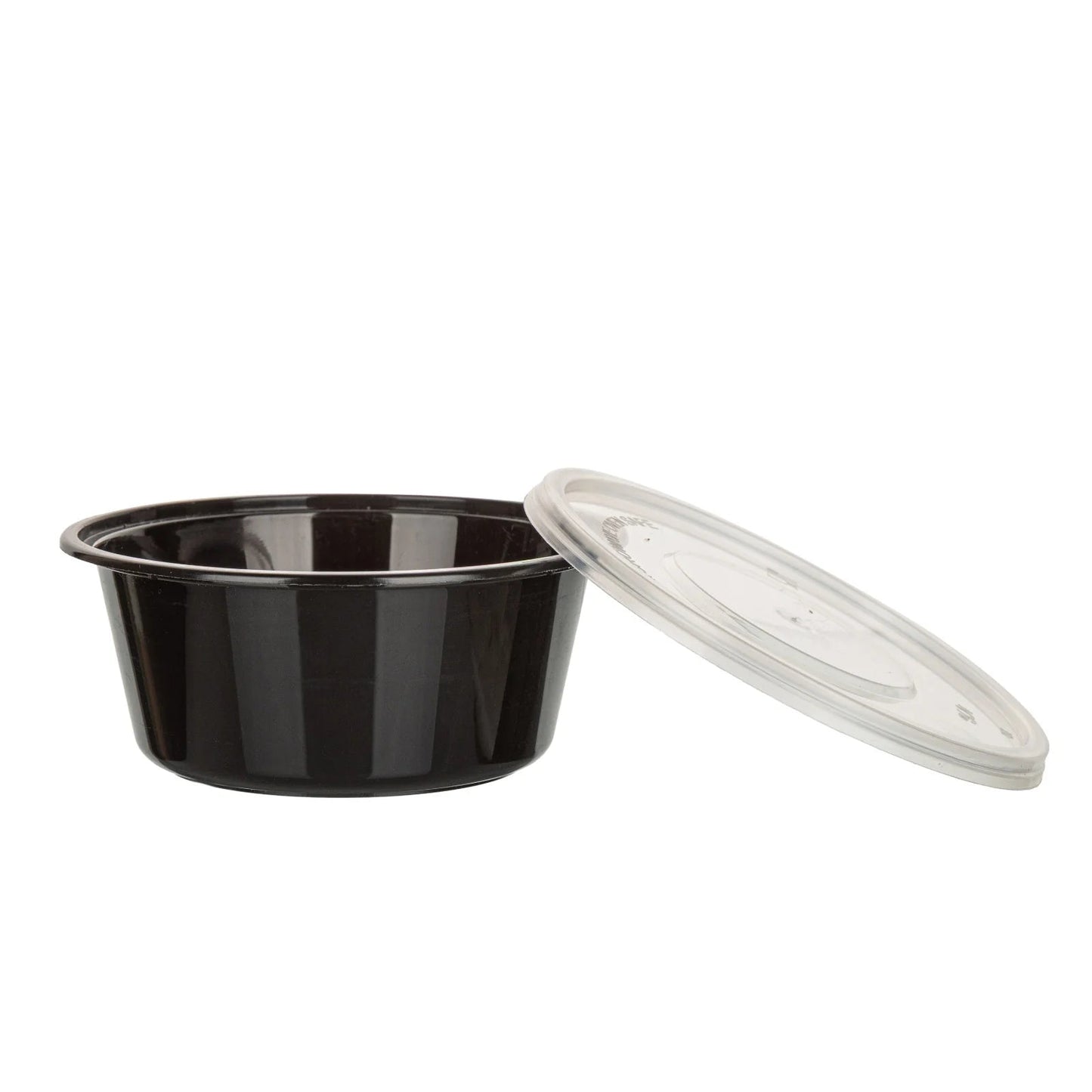 750x Zwarte Sauscup met Transparante Deksel – PP – Ø90mm