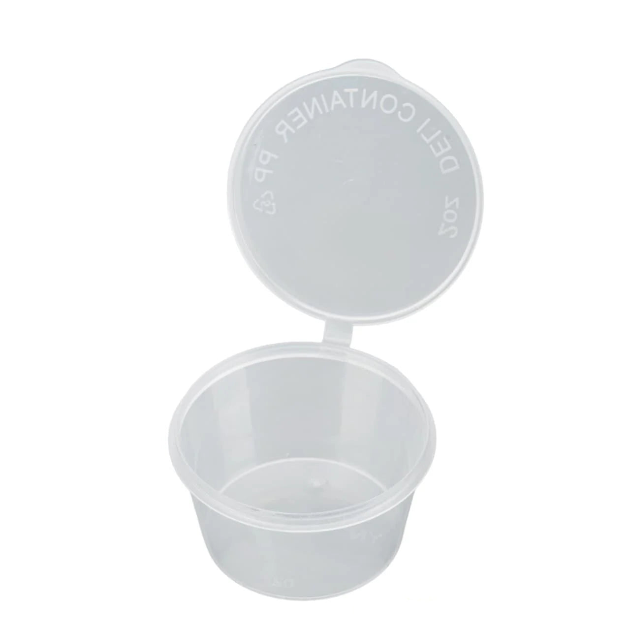 1000x PP Sauscup met vaste deksel 50/60cc - Covercup 2 oz Transparant Ø60mm