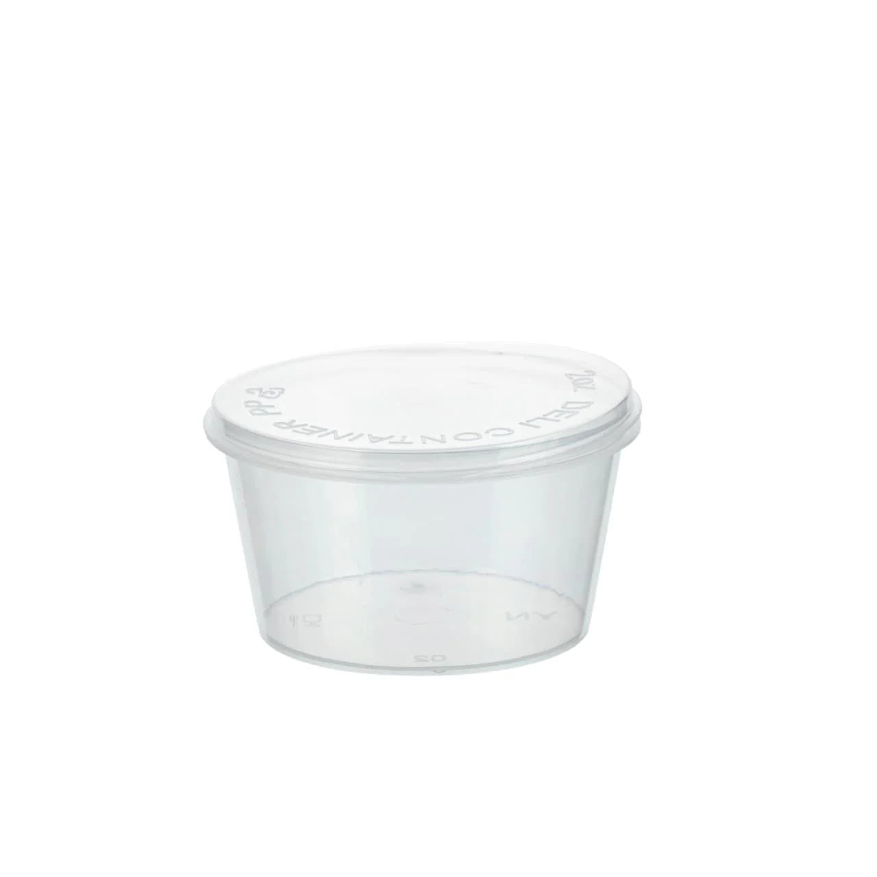 1000x PP Sauscup met vaste deksel 50/60cc - Covercup 2 oz Transparant Ø60mm
