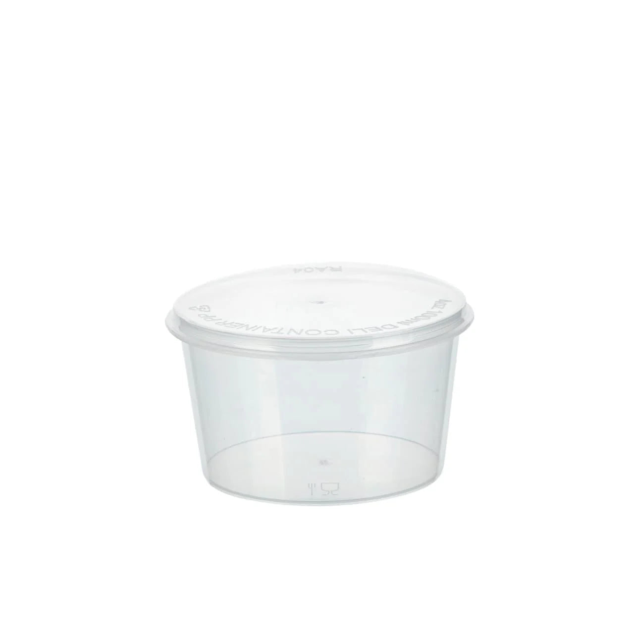 1000x PP Sauscup met vaste deksel 100cc - Covercup 4 oz Transparant Ø70mm