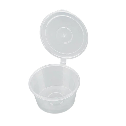 1000x PP Sauscup met vaste deksel 150cc - Covercup 6 oz Transparant Ø85mm