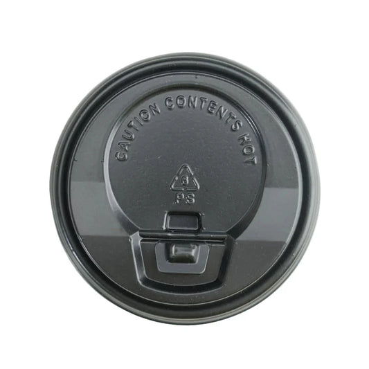 50x Koffiebeker Deksels zwart  Ø90mm 350ml 12 Oz