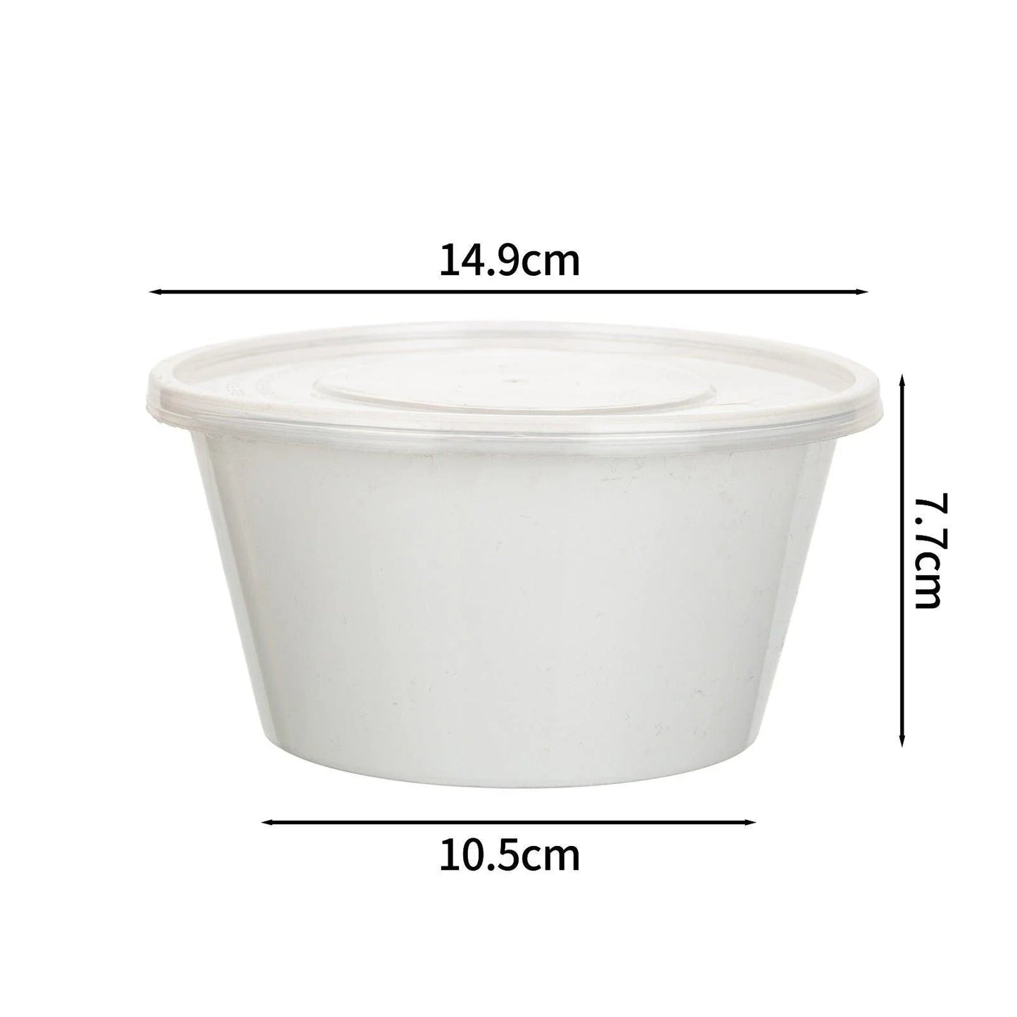 300x Asian Soep- of Pokébowl + Deksel – 840 ml 28oz – Wit – Herbruikbaar PP  Ø149mm