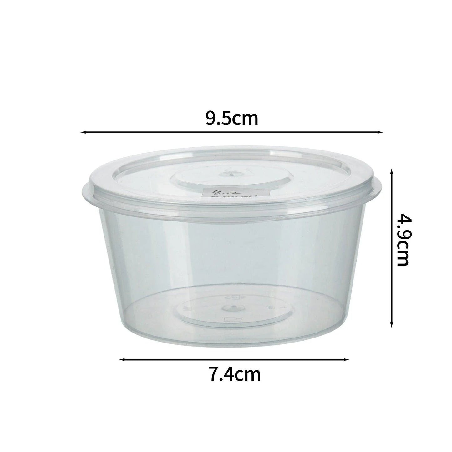 500x Sauscup met Vast Deksel PP 200 cc Transparant Covercup 8oz Ø95mm