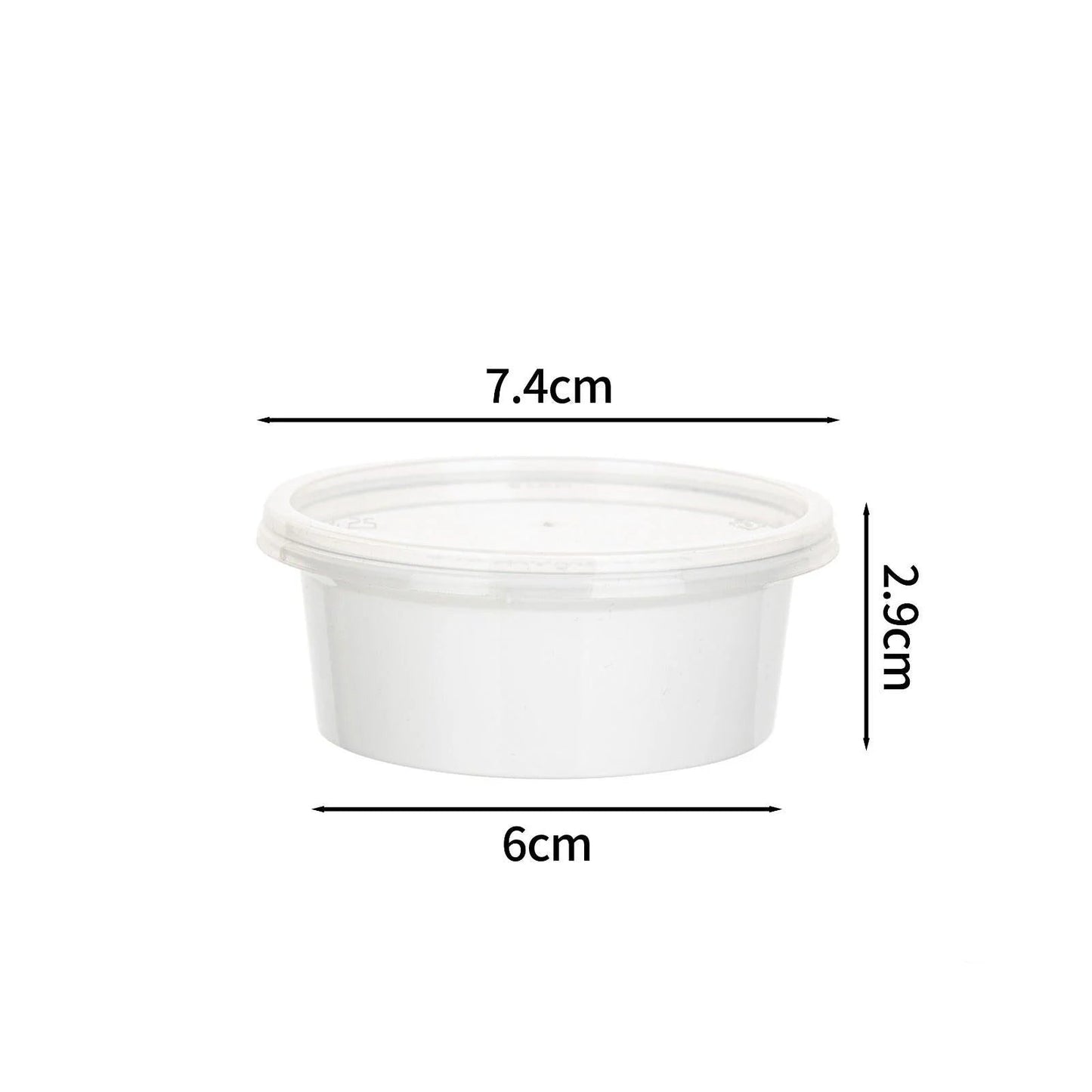 1000x PP Sauscup  50/60cc  2 oz Wit Ø74mm inclusief deksel