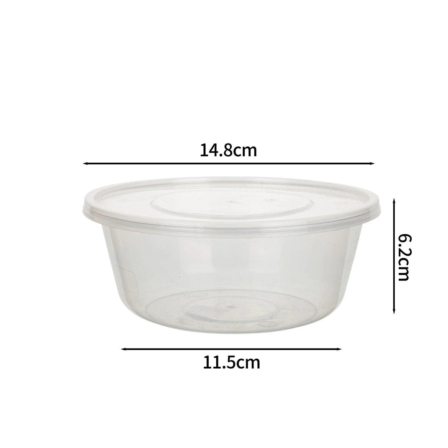 300x Asian Soep- of Pokébowl + Deksel – 500/600 ml 20oz – Transparant – Herbruikbaar PP  Ø148mm