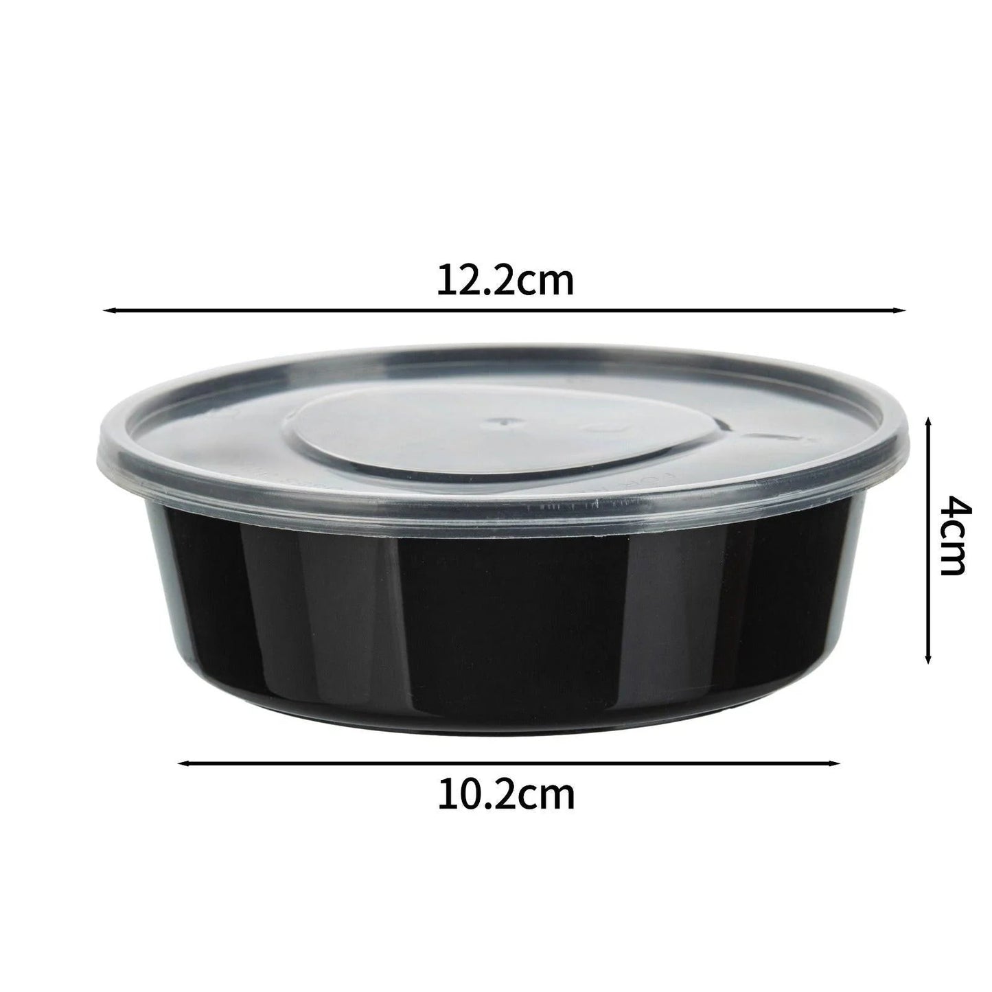 450x Asian Soep- of Pokébowl + Deksel – 300 ml (10 oz) – Zwart – Herbruikbaar PP Ø122 mm