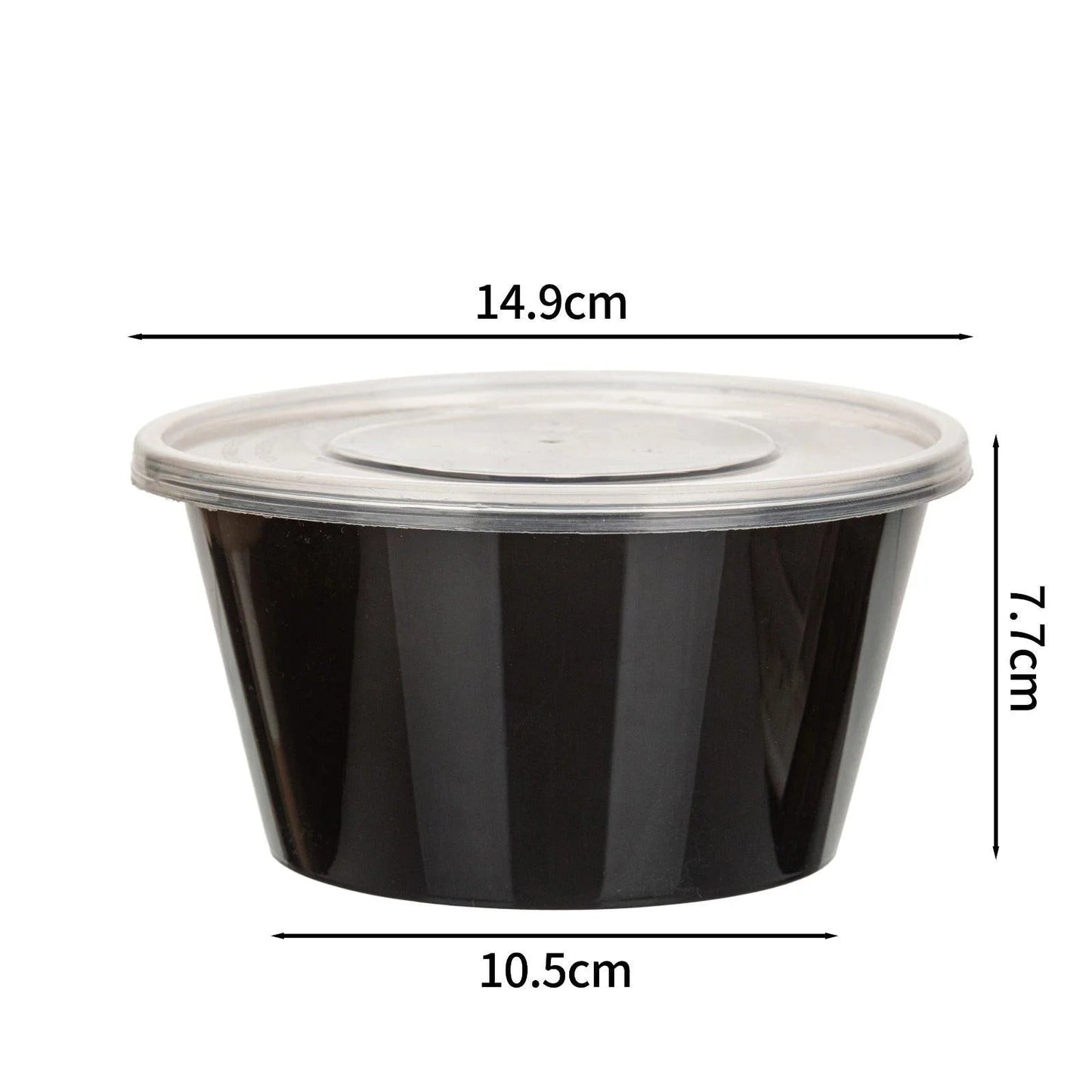300x Asian Soep- of Pokébowl + Deksel – 840 ml 28oz – Zwart – Herbruikbaar PP  Ø149mm