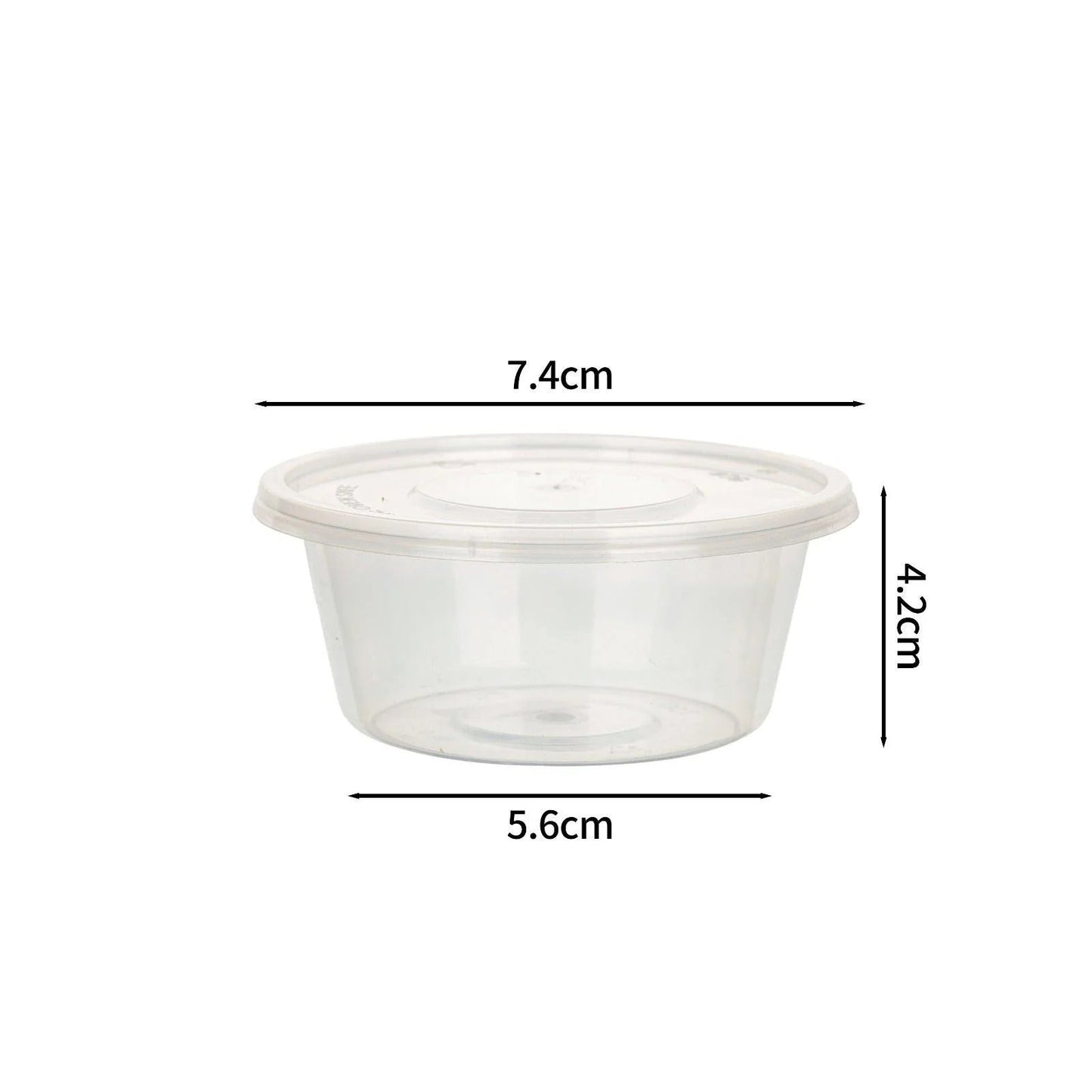 1000x PP Sauscup  100cc 4 oz Transparant Ø74mm inclusief deksel