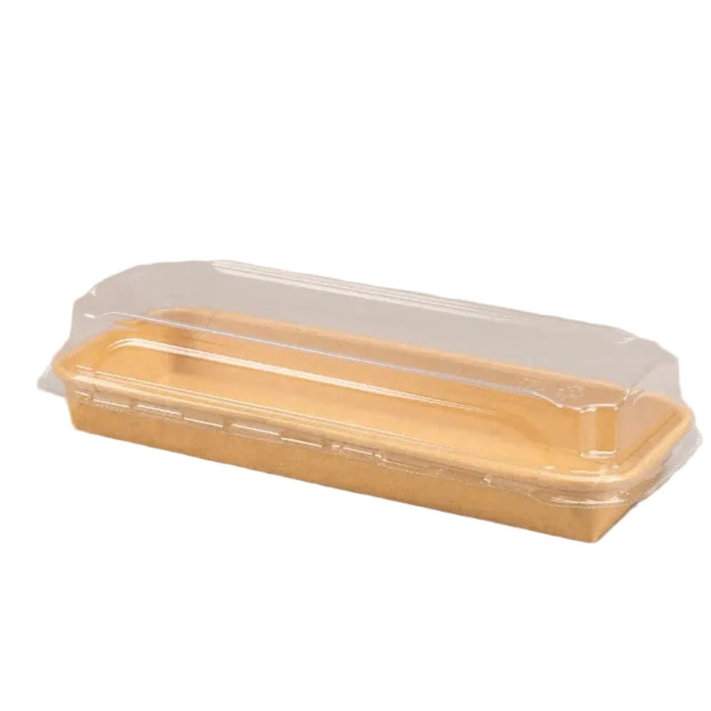 300x Sushi tray karton + deksel 220x90x25 Kraft