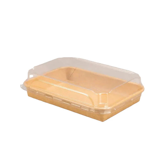 300x Sushi tray karton + deksel 185x130x25 Kraft