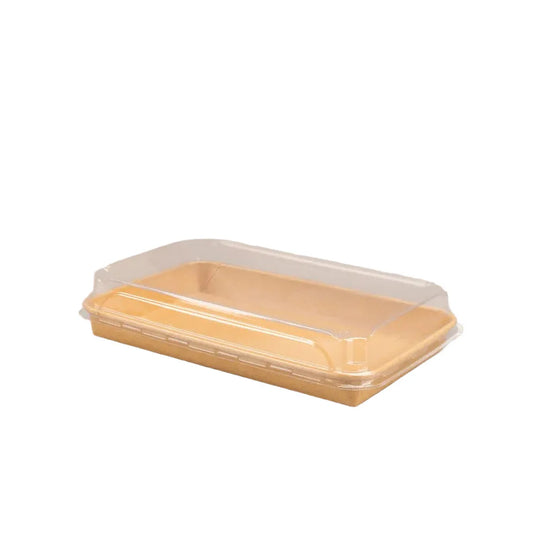 200x Sushi tray karton + deksel 240x150x25 Kraft