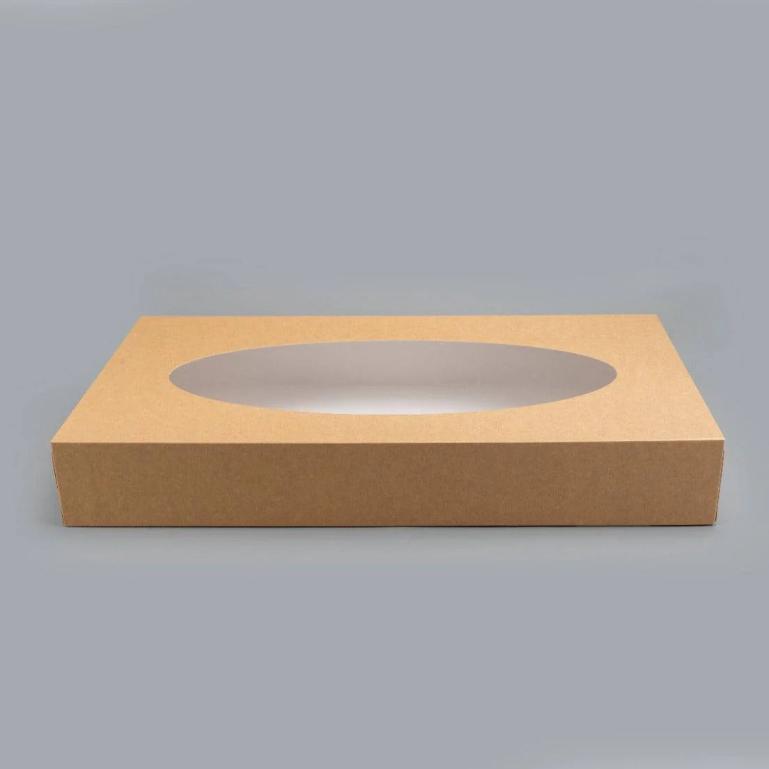 25x Cateringdozen kraft groot met venster 56x32x8cm