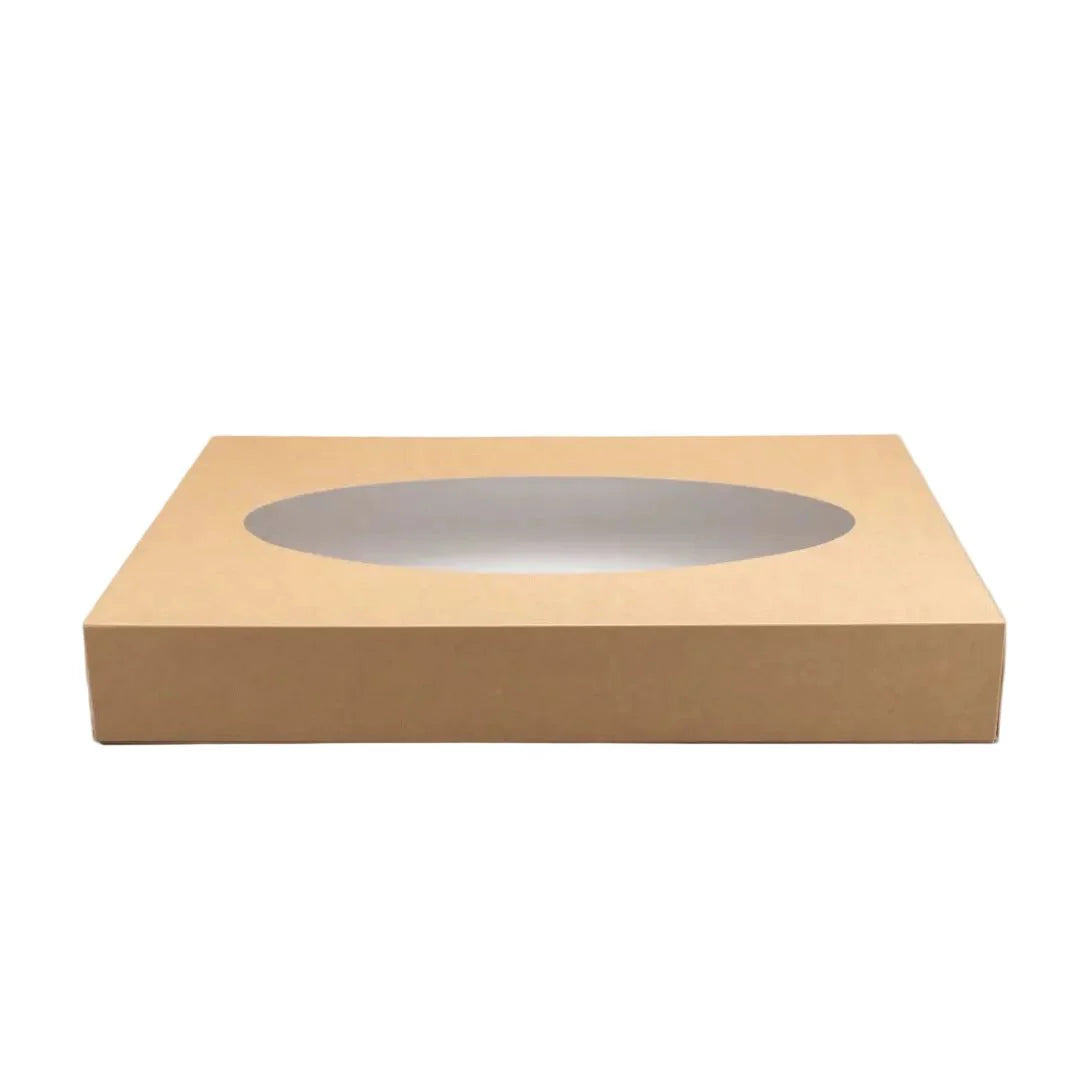 25x Cateringdozen kraft groot met venster 56x38x8cm