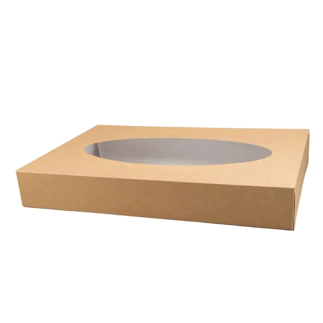 25x Cateringdozen kraft groot met venster 56x38x8cm