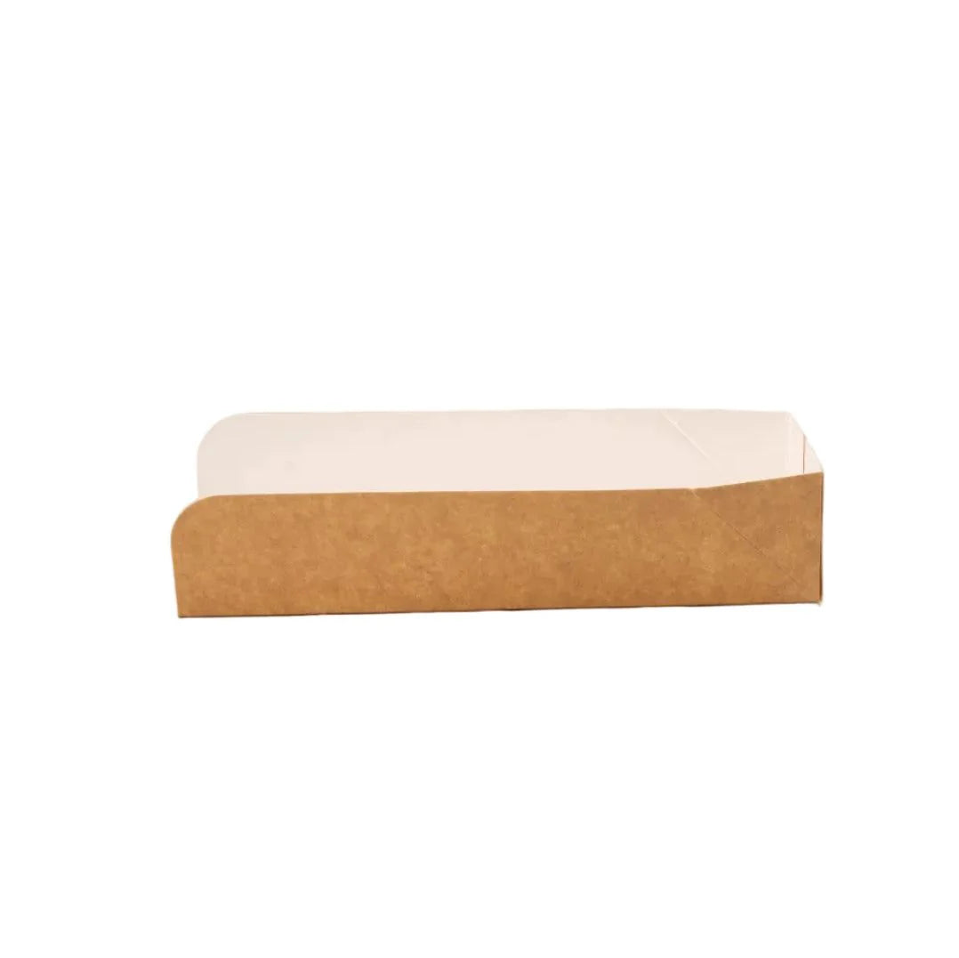 300x Zakschuiver (hotdog tray) kraft/wit BIO