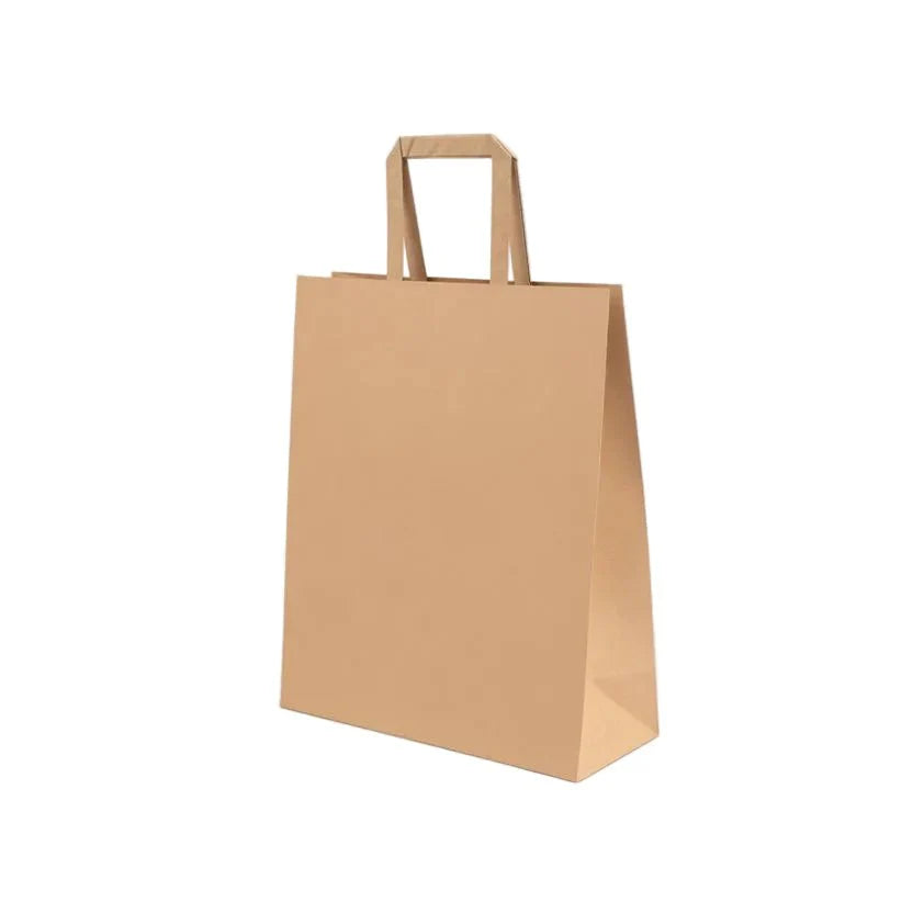 250x Papieren tasjes Klein kraft 22+10x28cm gerecycled