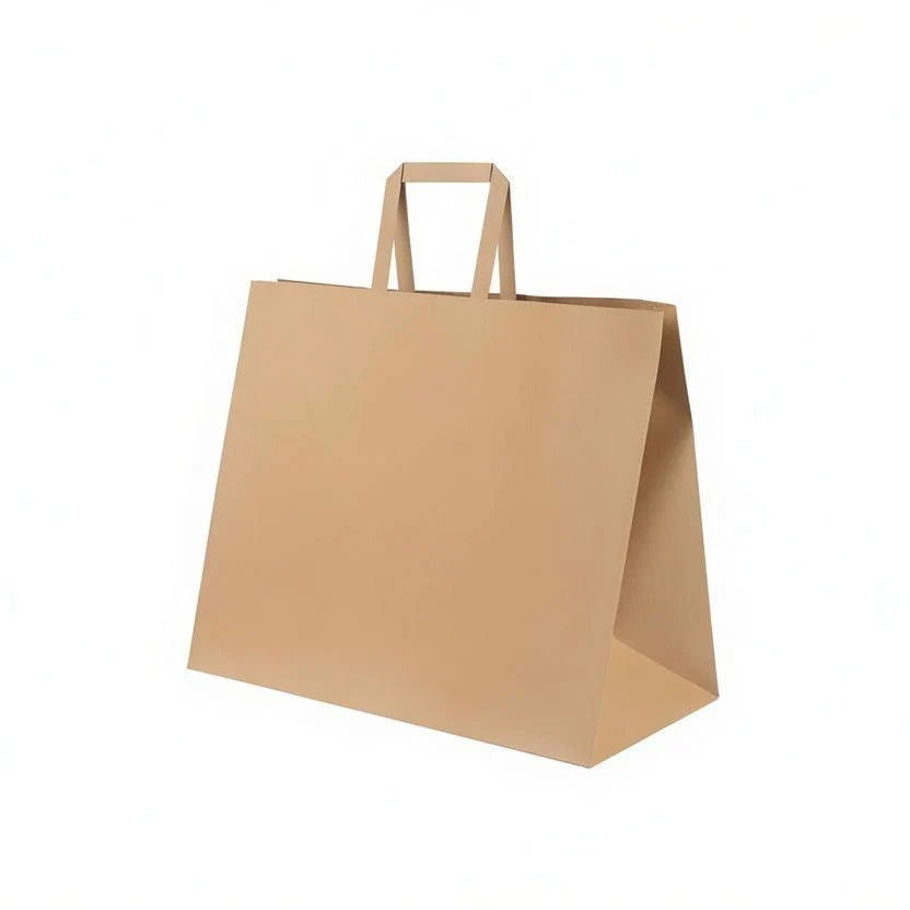 250x Papieren tassen Groot kraft 32+16x27cm gerecycled