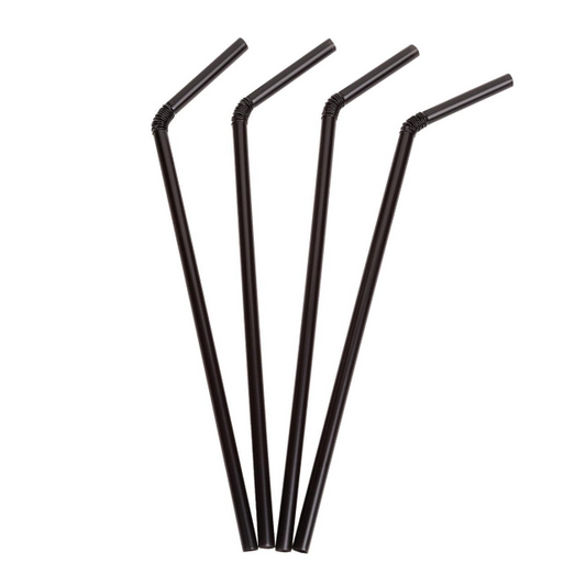 8000x Herbruikbare Rietjes Buigbaar 21 cm x 5 mm PP – Duurzaam en Sterk Zwart