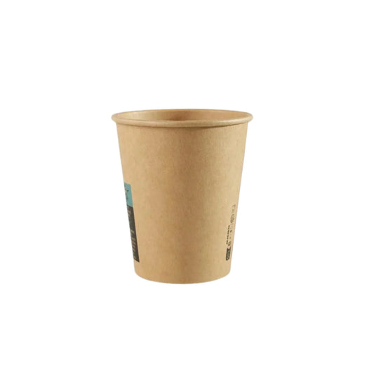 1000x  Koffiebeker karton Nature Kraft Ø80mm 240ml 8oz  Bruin FSC en BIO