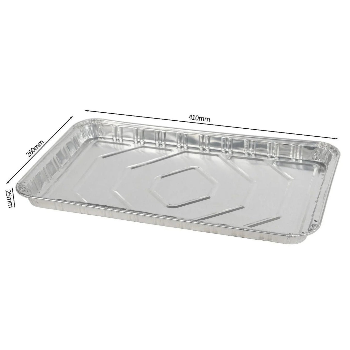 50x Aluminium Bak  410x260x25 mm Inhoud 1700 ml