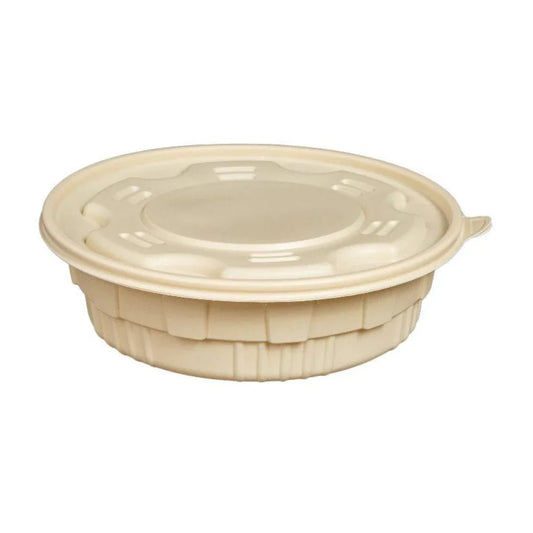 200x Maaltijdbowl 1250 ml met Deksel Ø 20,5 cm Gemaakt van PP & Maïs