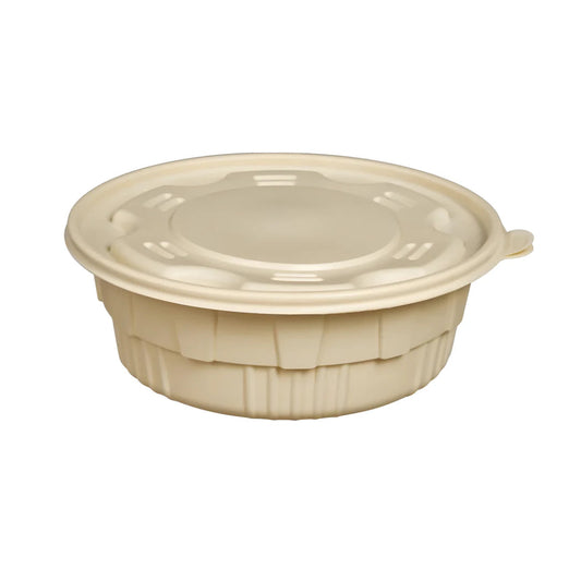 200x Maaltijdbowl 1500 ml met Deksel Ø 20.5 cm Gemaakt van PP & Maïs