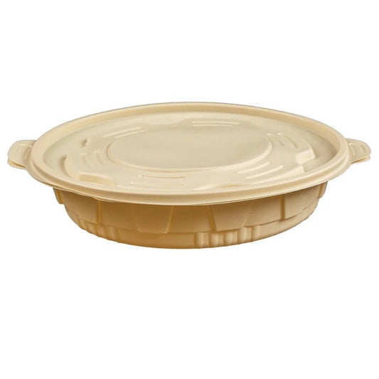 100x Maaltijdbowl 2000 ml met Deksel Ø 27,9 cm Gemaakt van PP & Maïs