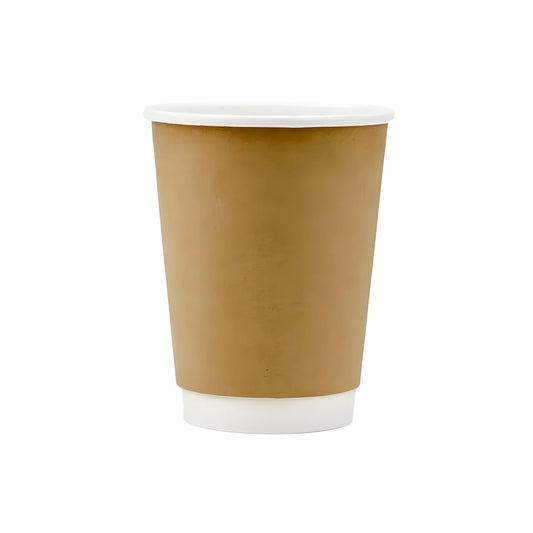 500x Koffiebeker Dubbelwandig Kraft 240ml (8oz) FSC® Mix Credit Ø80mm