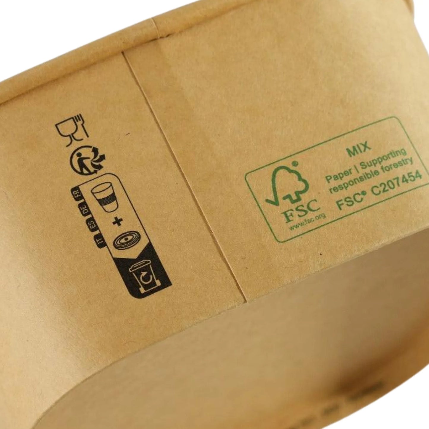 300x Vierkante maaltijdbak karton 1000ml  34 oz  170 x 170 x 55 mm Kraft FSC en BIO