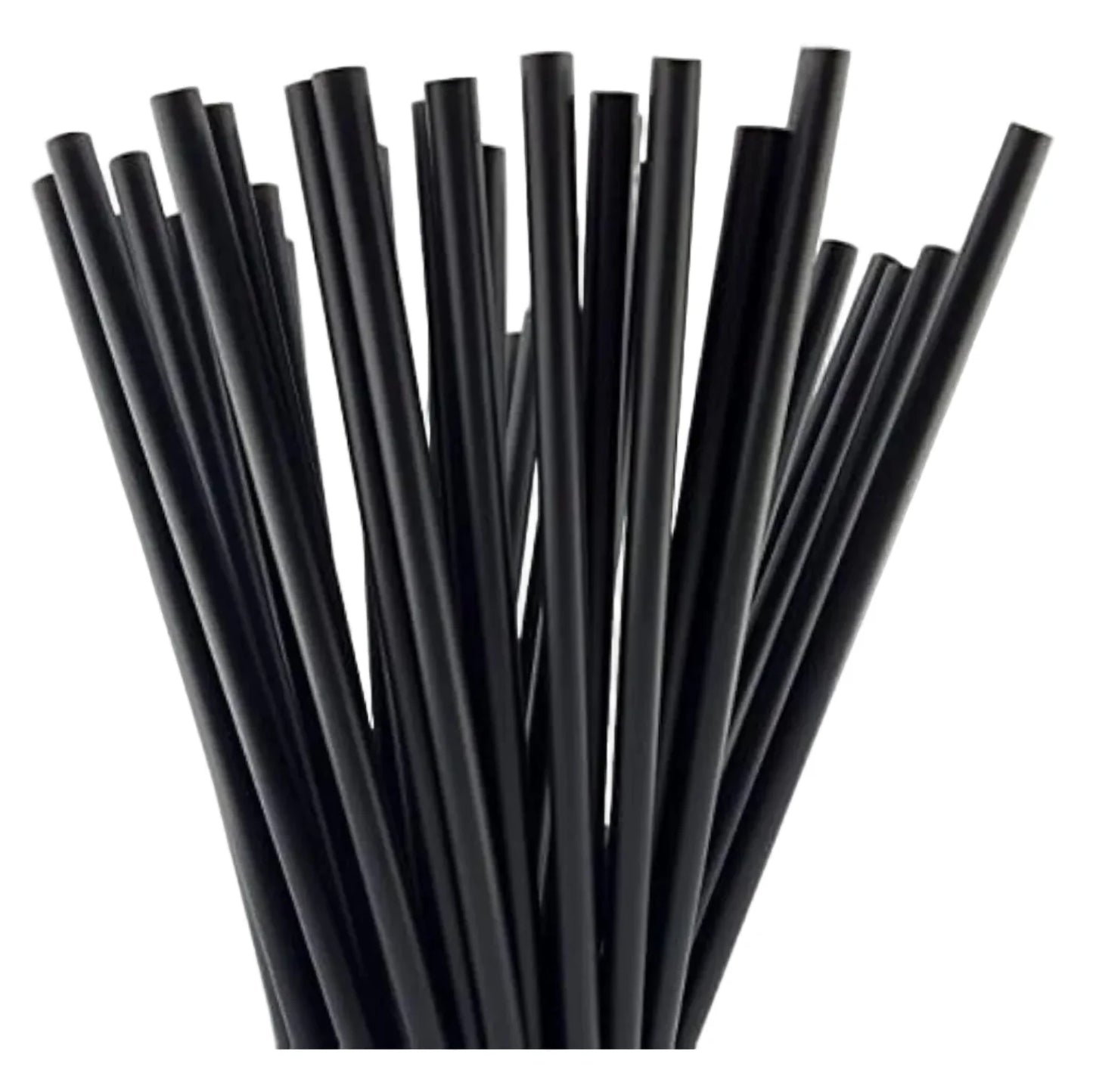 500x Herbruikbare Rietjes recht 23,3 cm x 6.7mm PP – Duurzaam en Sterk Zwart