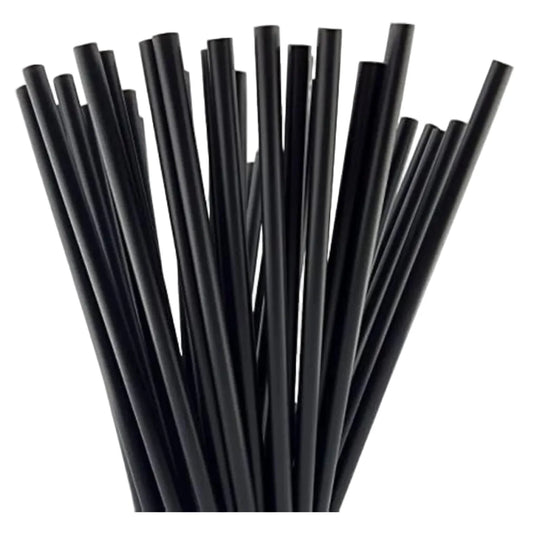 Herbruikbare Rietjes recht 23,3 cm x 6.7mm PP – Duurzaam en Sterk Zwart 10.000 stuks