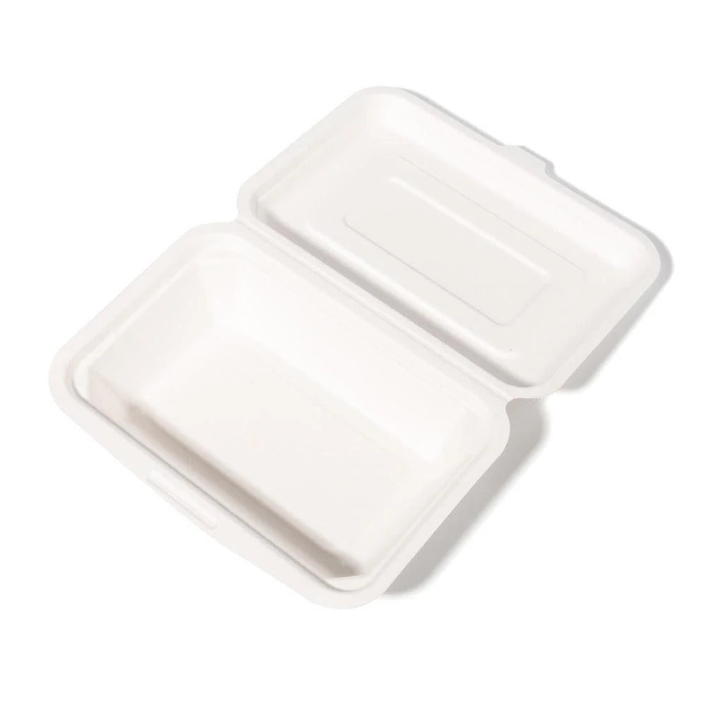 500x Menubox 1-vaks 600ML suikerriet BIO Bagasse (Menu box  sugarcane) 182mm X 136mm X 65mm