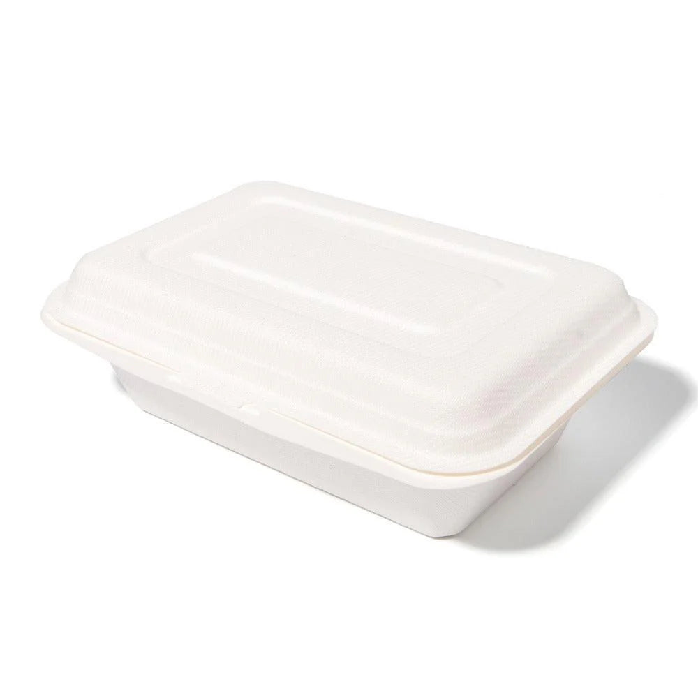 500x Menubox 1-vaks 600ML suikerriet BIO Bagasse (Menu box  sugarcane) 182mm X 136mm X 65mm