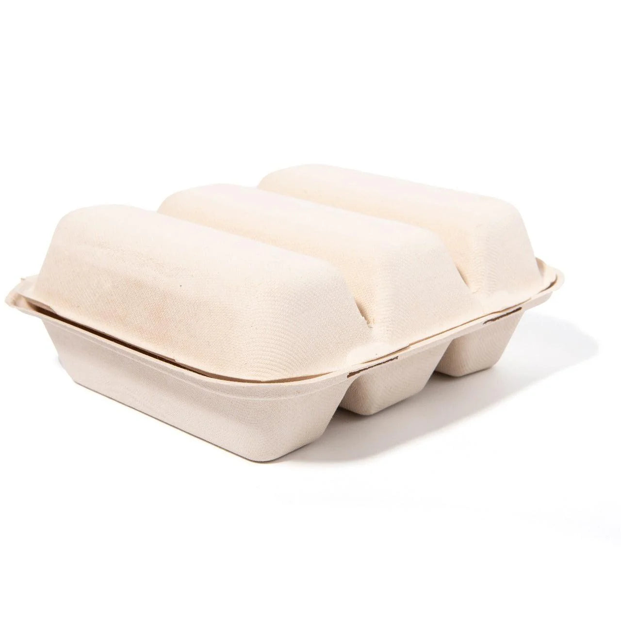 100x Taco Box voor takeaway van suikerriet (BIO) Bagasse – 212mm x 183mm x 82mm